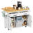 Kitchen Island With Drop Leaf, Tilt-Out Trash Can Cabinet, Rolling Kitchen Cart, Storage Cabinet With Drawers, Rubber Wood Top.-862993795-862994409