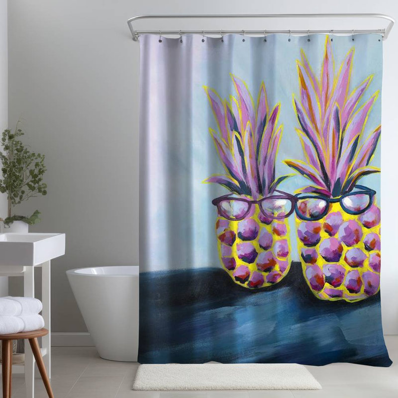Shower Curtain GA44 – Polyester Shower Curtain, Dye Sublimation Print, 71" W × 74" L