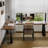 Brown L-Shaped Solid Wood + Iron desk-108839990-108839992