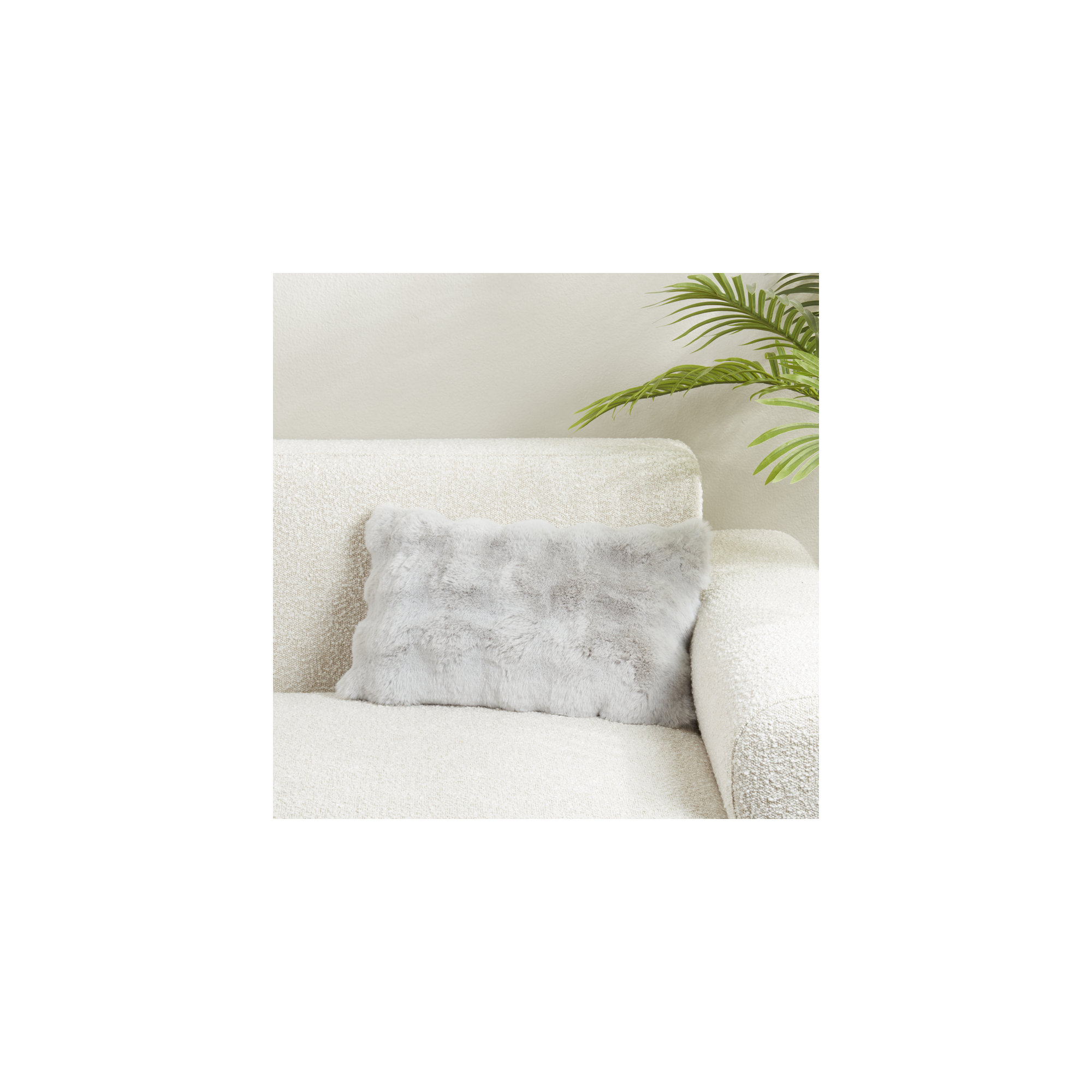 Cozy Bubble Faux Fur Pillow Cover, Gray, Rectangle 12" H x 20" W, Polyester