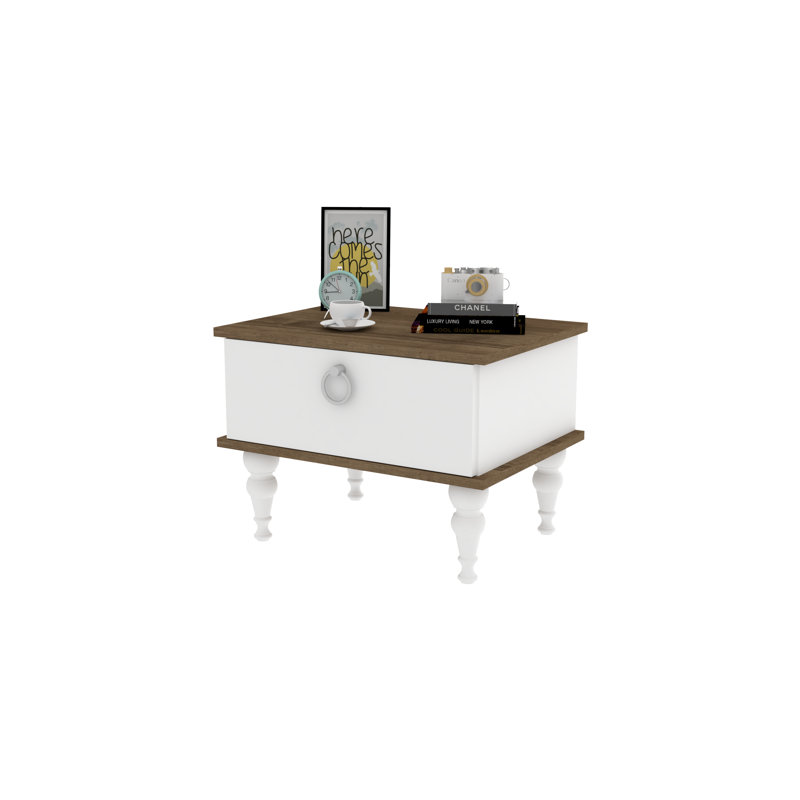 Poole 60cm W Manufactured Wood Bedside Table