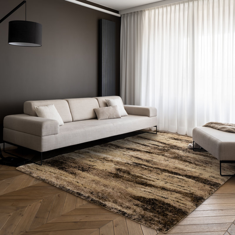 Tapis intérieur moelleux abstrait moelleux, Rectangle 5 pi 3 po x 7 pi 7 po