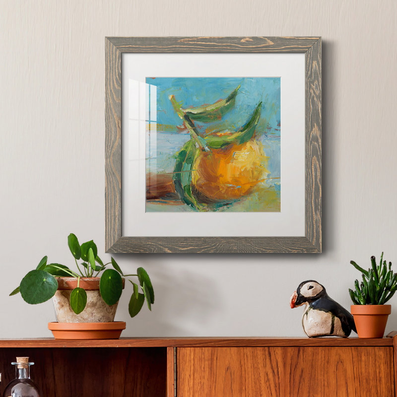 Impressionist Fruit Study III - reproduction encadrée de qualité supérieure - prête à être accrochée, gris
