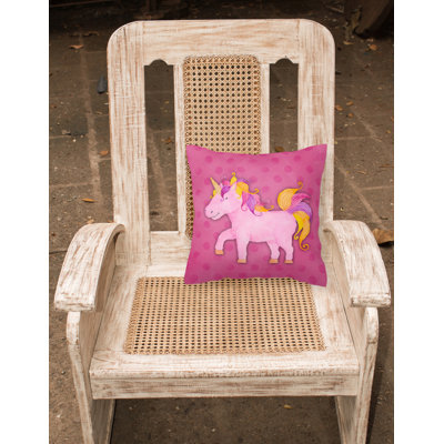 Coussin décoratif d’intérieur/d’extérieur en aquarelle licorne