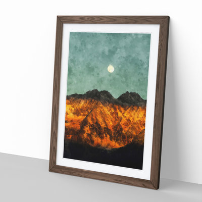 The Moon Above the Mountains - Picture Frame Graphic Art