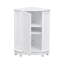 Élégante armoire de salle de bain blanche - coin triangulaire, tablettes réglables, grande capacité pour les articles de toilette et les serviettes-846538581