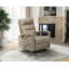 Fauteuil inclinable, cuir latte et similicuir-1990518206