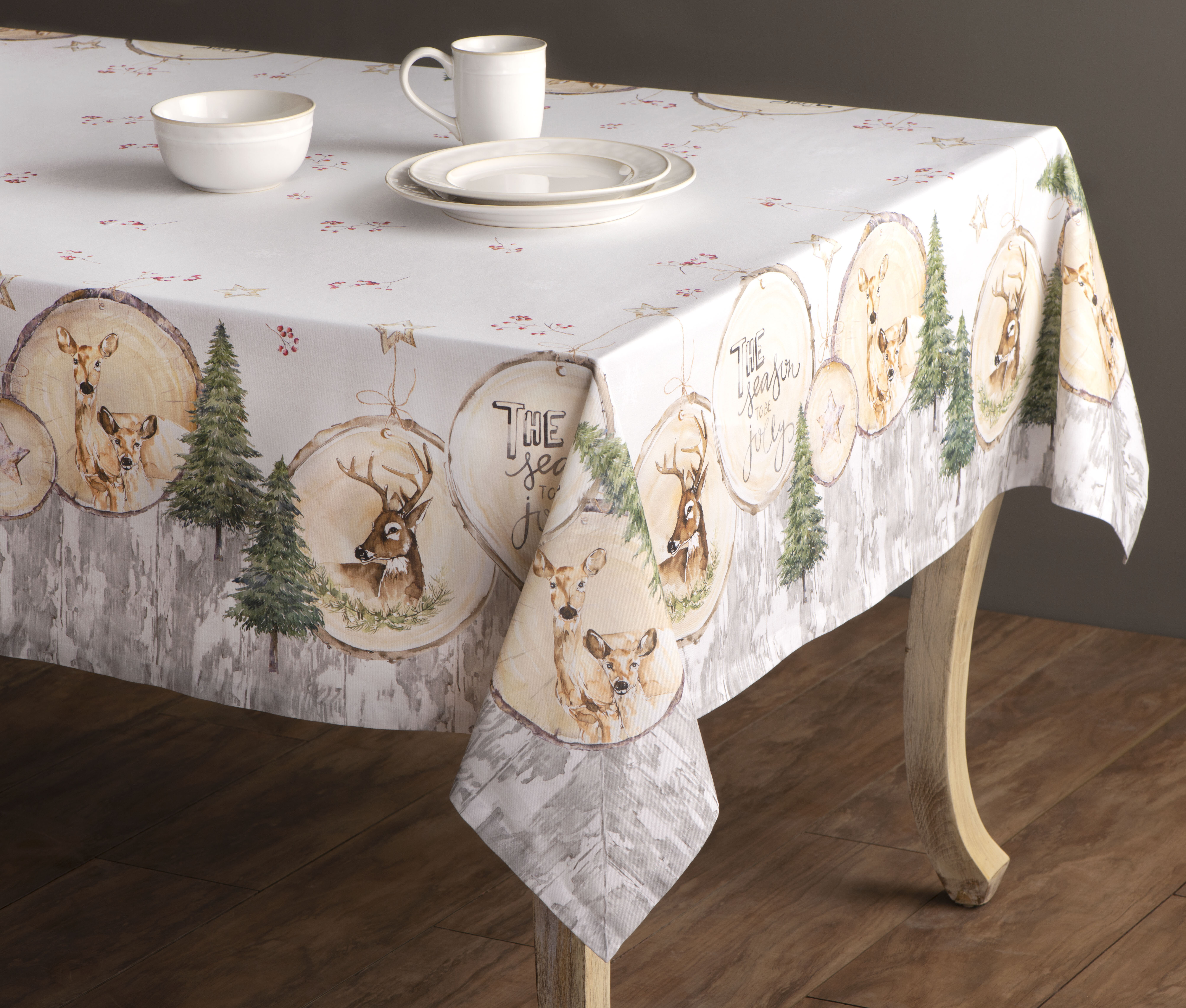 Maison d' Hermine Christmas Geometric Christmas Cotton Tablecloth & Reviews