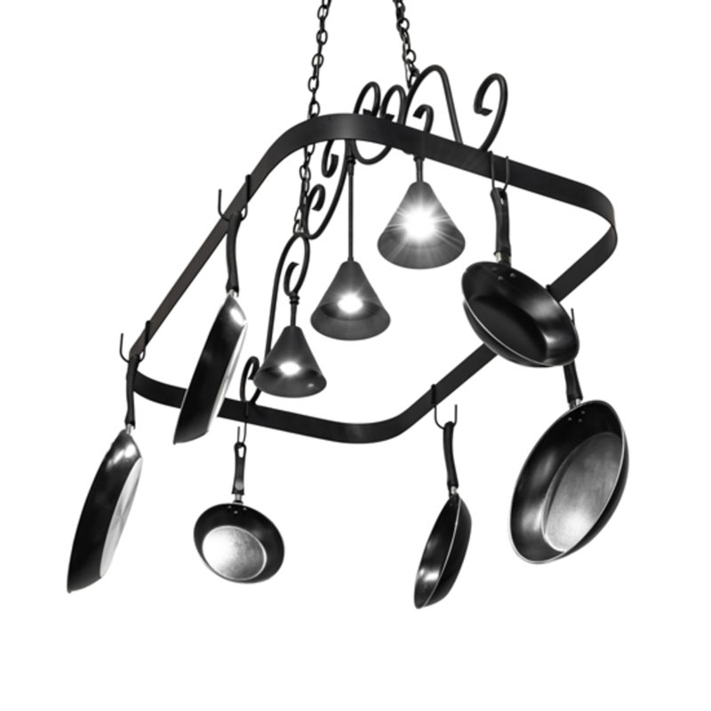Elana Steel Handcrafted Rectangle Hanging Pot Rack
