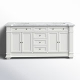 Rea 72'' Double Bathroom Vanity with Carrara Marble Top