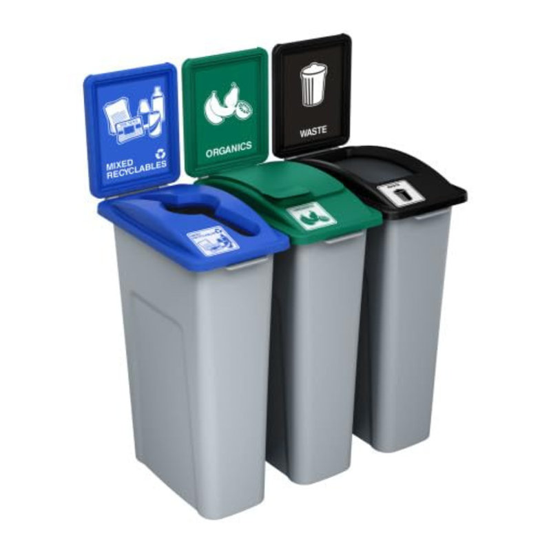 Centre de recyclage et de recyclage de déchets en plastique recyclé 69 gallons pour déchets organiques et déchets