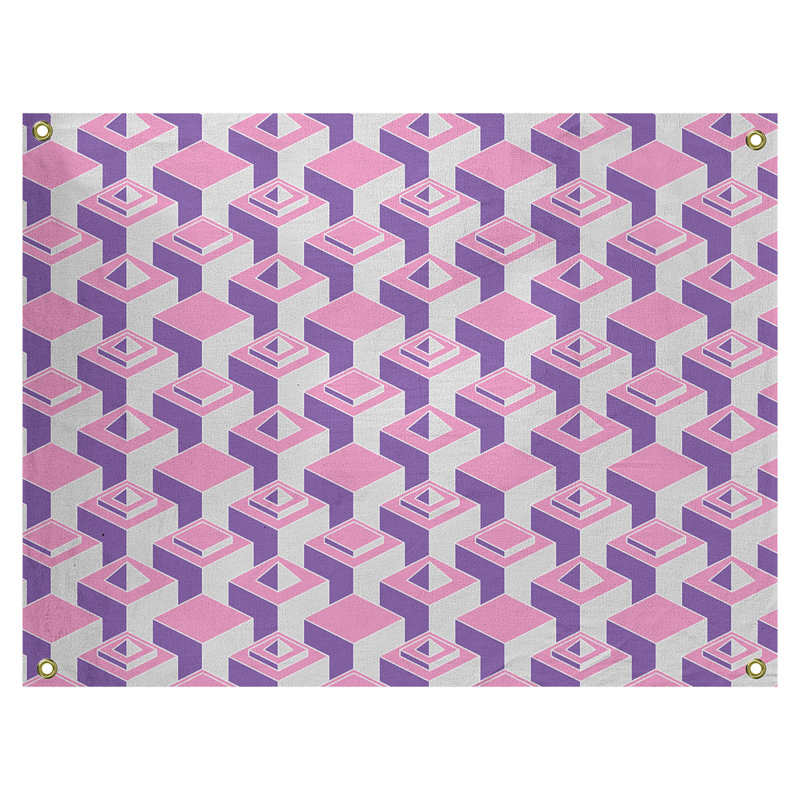 Tapisserie, H 50 po x l 59 po, Rose / mauve