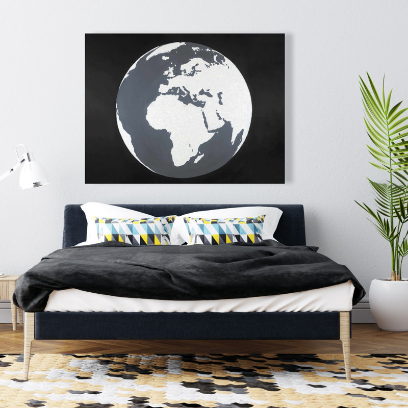 Terre - Toile blanche terre et galaxie pour la maison | Art