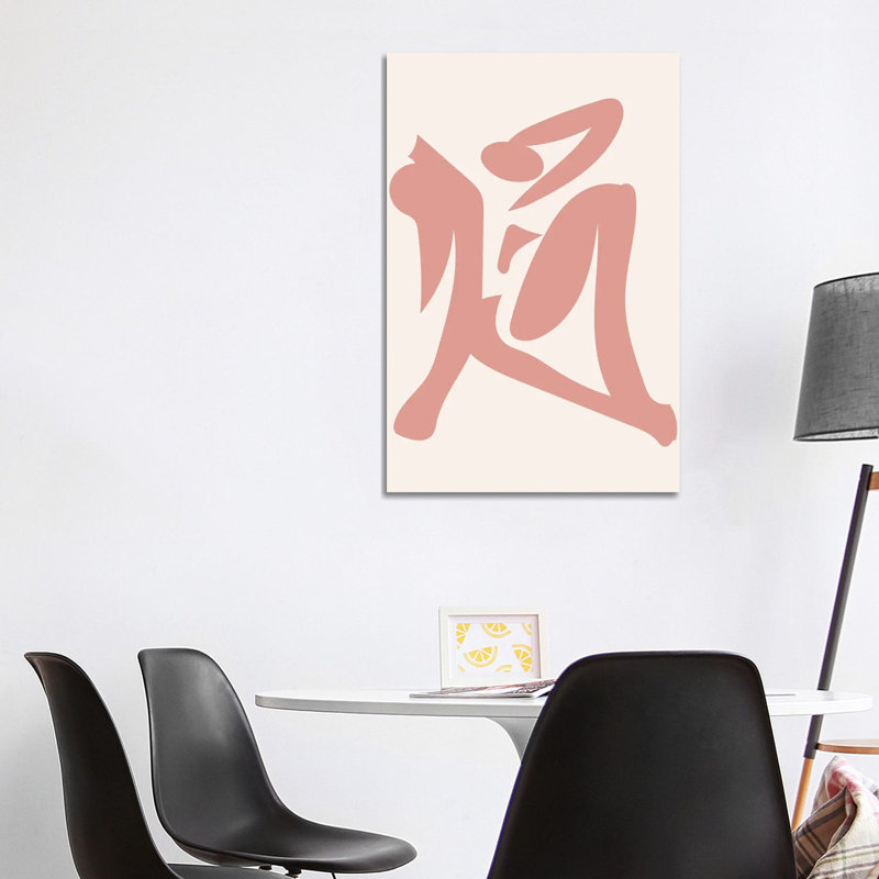 Silhouette rose déconstruit par Mambo art studio-impression, Pas de tapis, H 40 po x l 26 po x P 1,5 po, Toile tendue