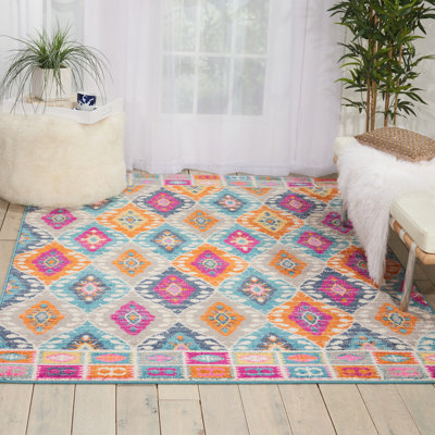 Geomar Blue/Yellow/Pink Rug