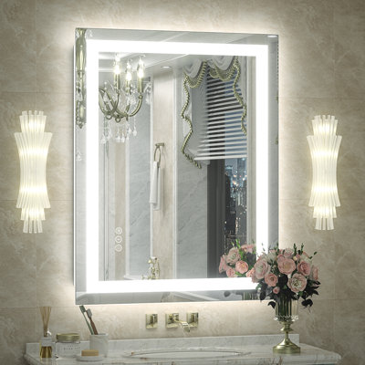 Buco Wayfair Basics® UL Certified Front & Back LED Anti-Fog Tempered Glass Bathroom/Vanity Mirror with 3-Year Warranty