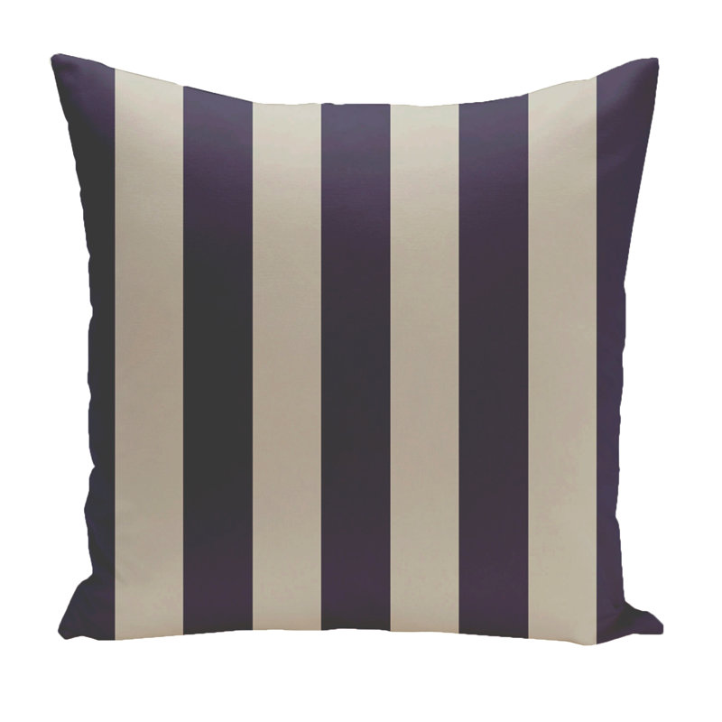 Striped Reversible Throw Pillow, Latte/Spring/Navy, 20"x20"