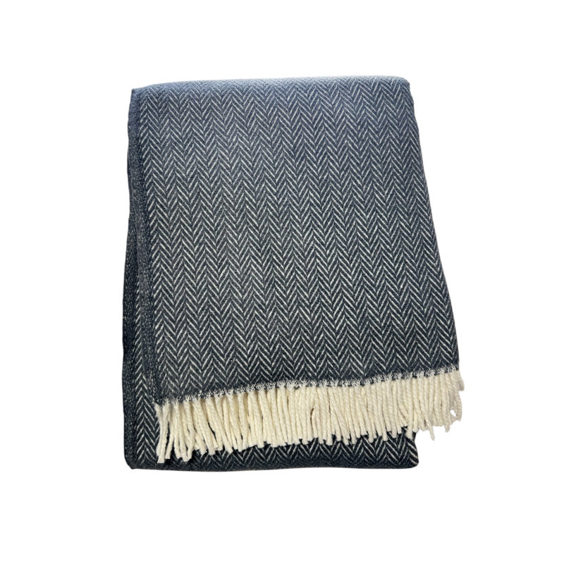 Brampt Hand Woven Throw Blanket, Dark Gray