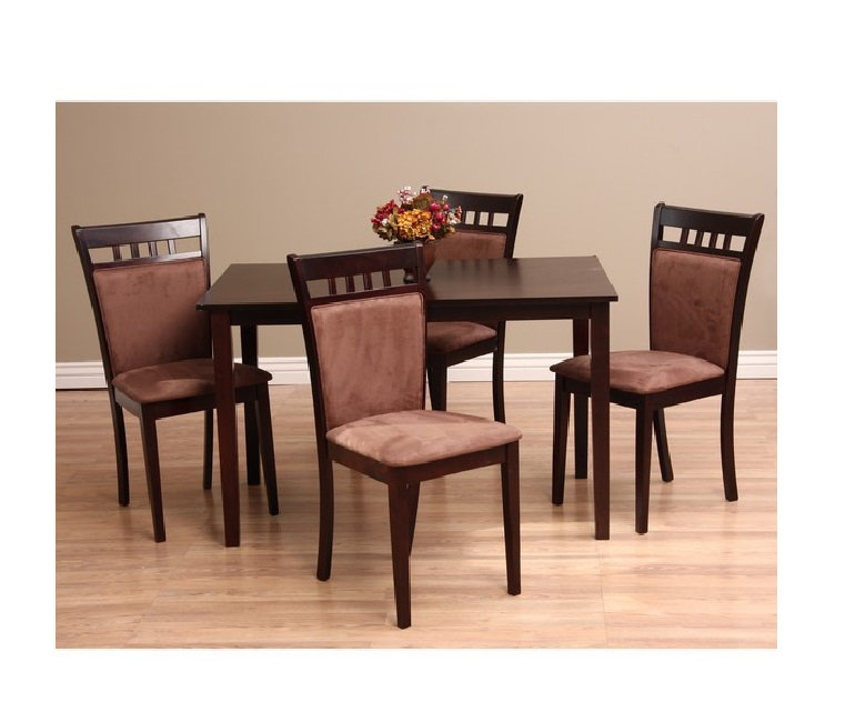 Shirlyn Solid Wood Top Four Leg Dining Set, Sugar Brown