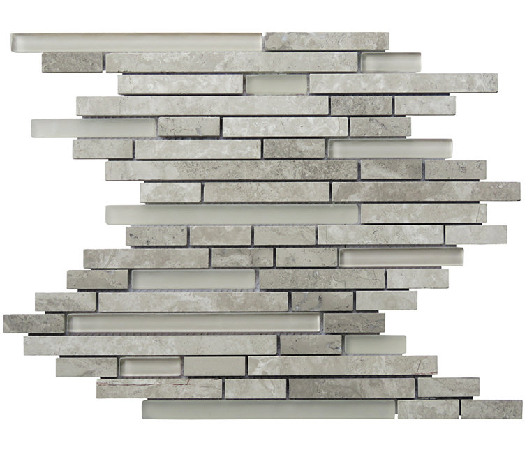 Eternity Random Sized Natural Stone Mosaic Tile in Grey