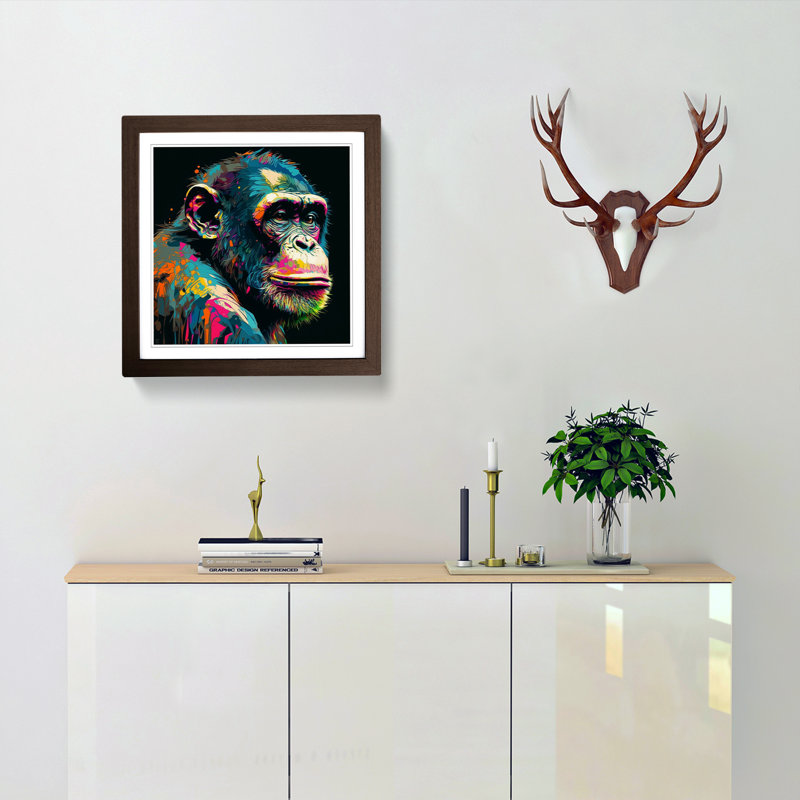 Monkey - Framed Print, Walnut