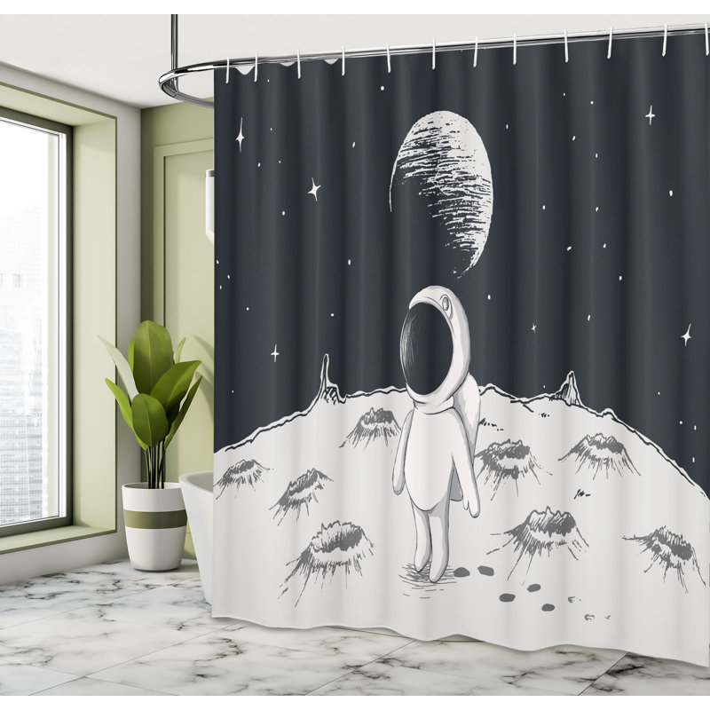 Shower Curtain with Hooks Included, 75"H x 69"W
