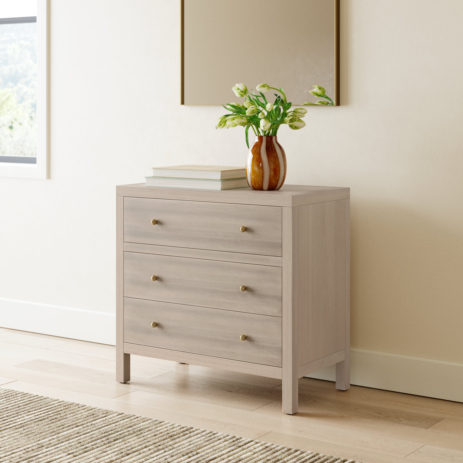 Celine 34" Acacia Dresser, Antique Taupe