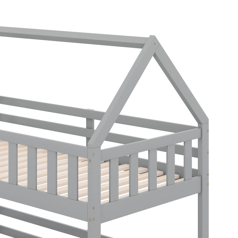 Ballymena Kids Twin Over Twin Bunk Bed, Gray