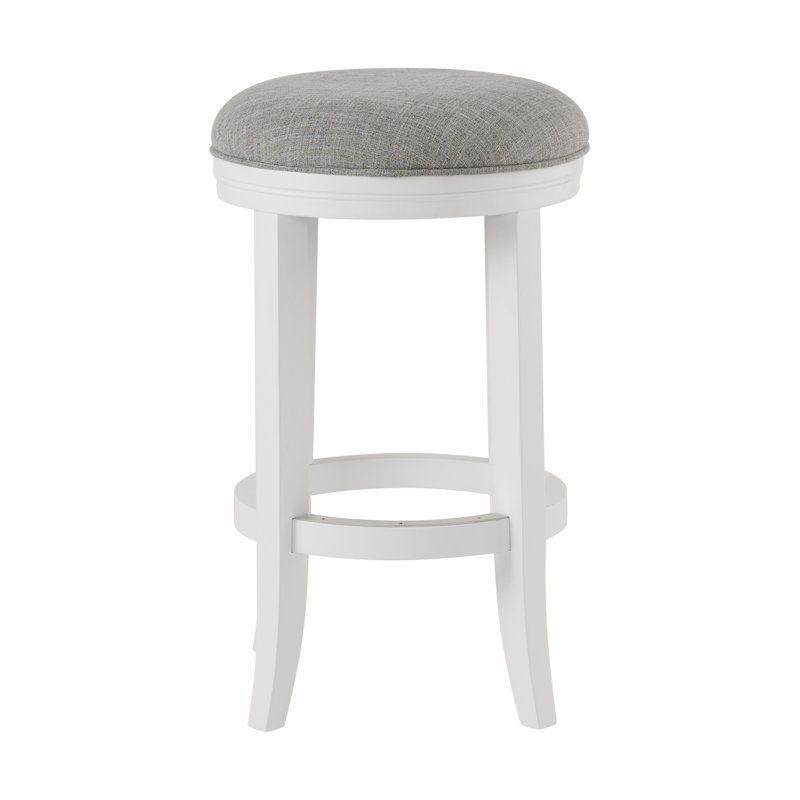 Tabouret de bar et de comptoir en bois d'hévéa Natick, Gris/blanc, 2, Tabouret de comptoir (hauteur de siège de 25,5 po