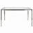 Fuji Contemporary Dining Table in Stainless Steel with Clear Glass Top by LumiSource