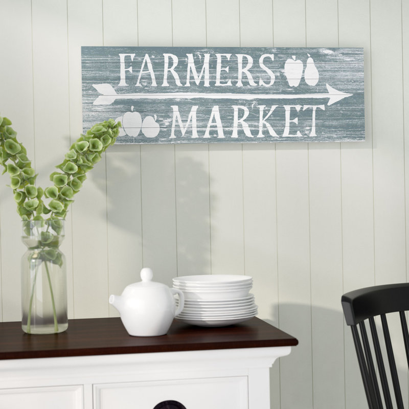 " Farmer's Market Open ", 10" H x 30" W x 1.5" D