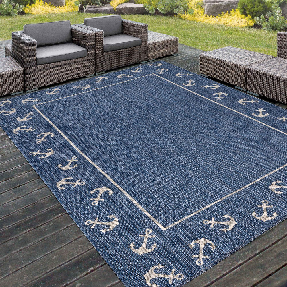 Nautical Compass Hand-Tufted Indoor/Outdoor Mats & Rugs