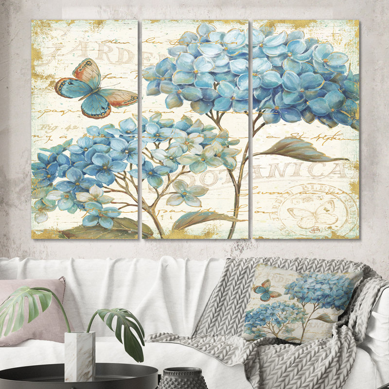 « jardin blue jardin ii », reproduction d’image multi-pièces sur toile campagne, H 32 po x l 48 po x P 1 po