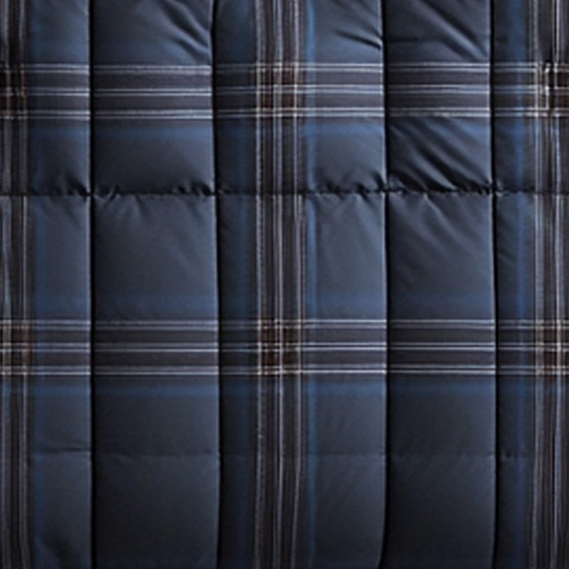 Couette tartan bleu foncé