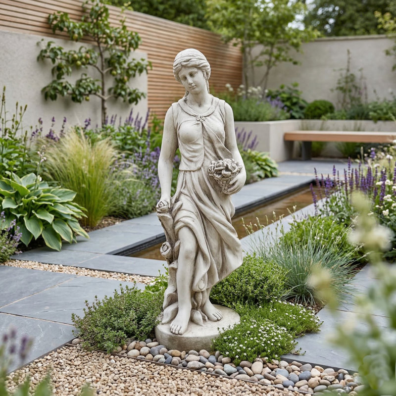 Susie Weather Resistant Rust Resistant Garden Statue, Stone