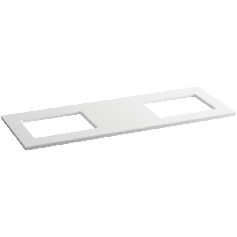 Solid/Expressions 62" Double Bathroom Vanity Top, White