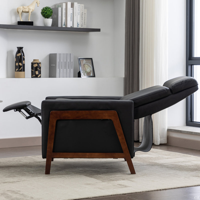 Fauteuil inclinable rembourré Colaluca, Similicuir noir
