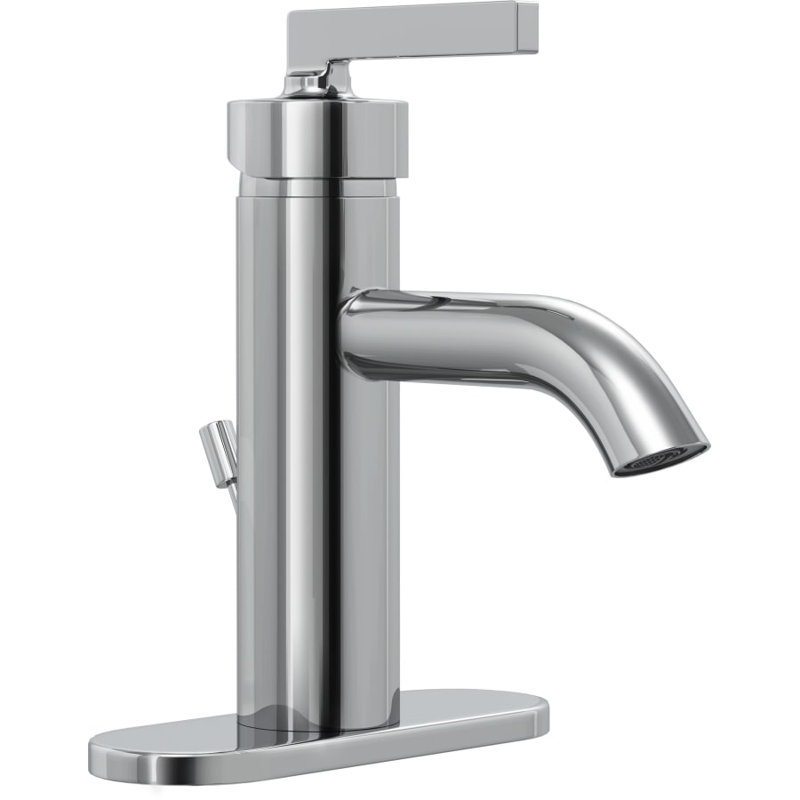 Single-Hole Single-handle Bathroom Faucet with Drain Assembly, Chrome