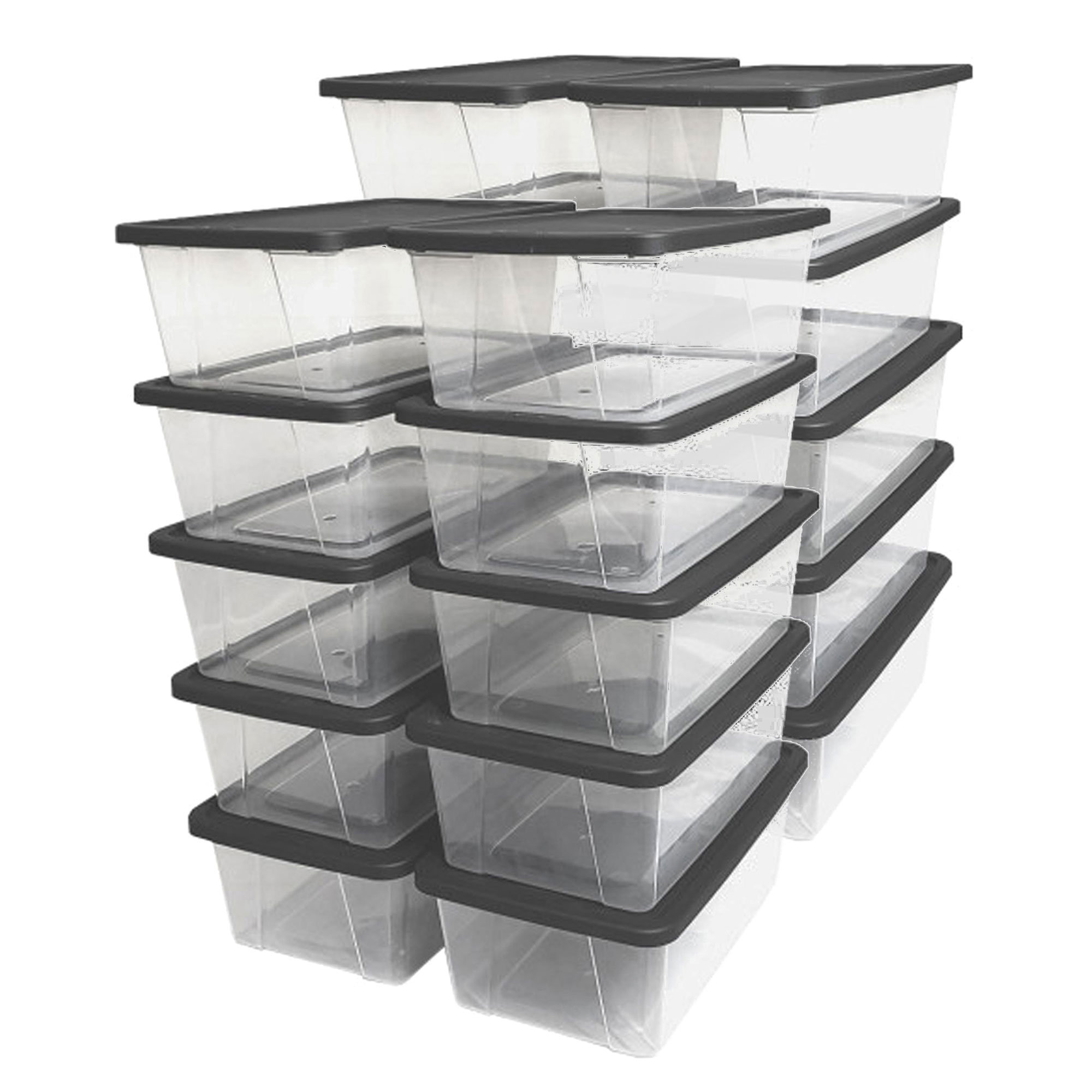 Homz Holiday 6 Piece 64 qt Plastic Storage Tote