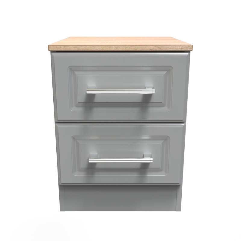 Fully Assembled Hales 2 Drawer Bedside Table