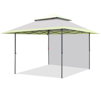 13 Ft. W x 13 Ft. D Powder Coated Steel Pop-up Canopy With One Wall