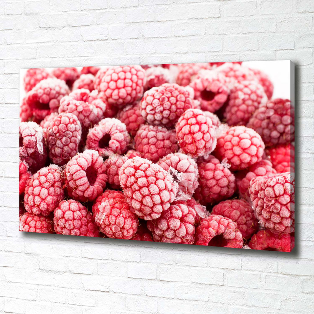 Gefrorene Himbeeren - Ungerahmte Kunstdrucke auf Leinwand