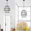 4- Lanterne en métal - noir mat et or, luminaire suspendu de style américain pour le salon, la chambre à coucher, le vestibule, plafond industriel à hauteur réglable dans une lanterne dorée, couloir, escalier-1586614515