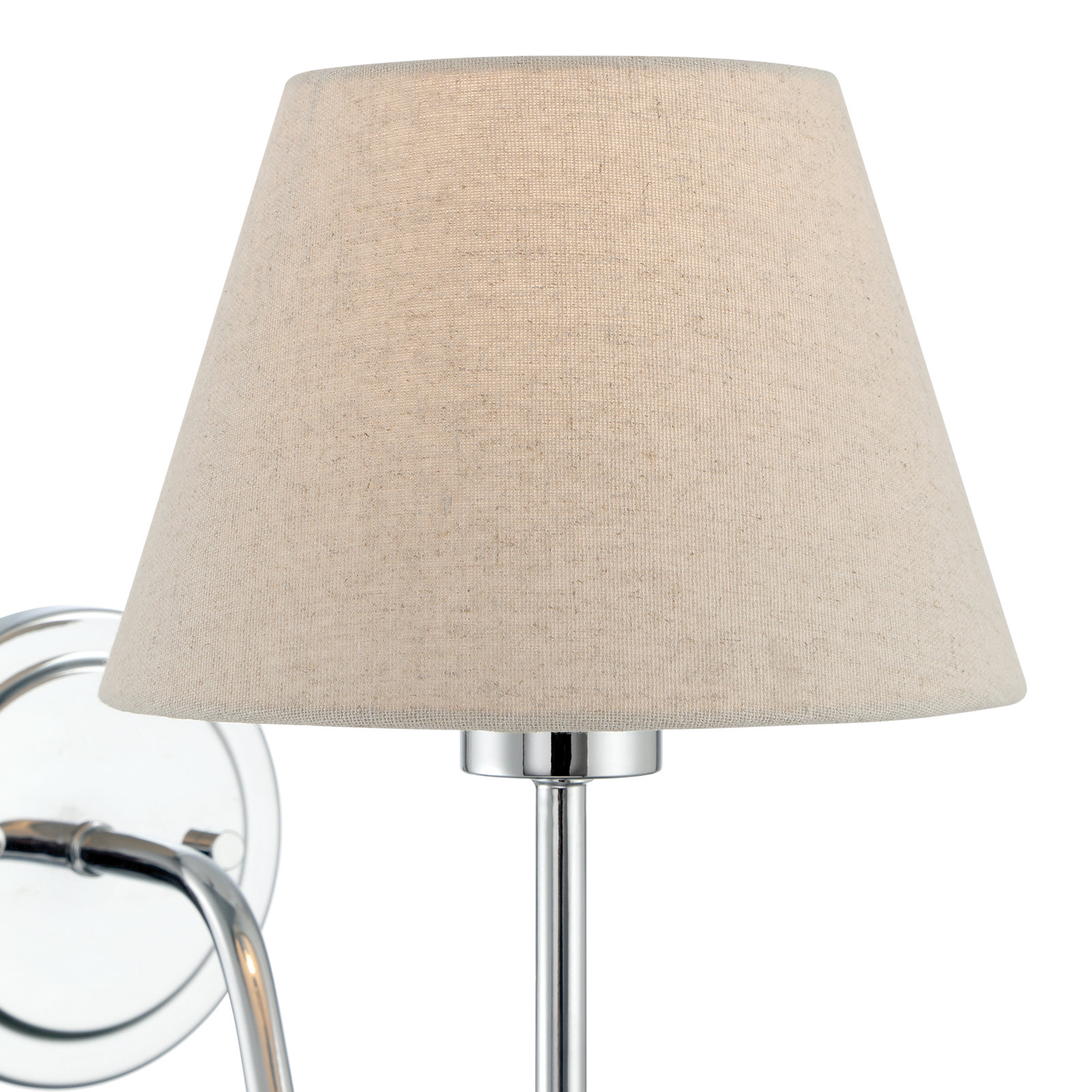 Beacon Single Light Brass Armed Sconce, Chrome