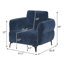 Ensemble de canapé rembourré 3 pièces en chenille bleu