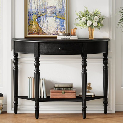 Console en bois rustique avec tiroir et tablette inférieure Farmhouse