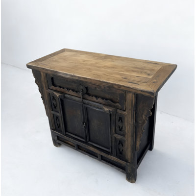 Antique Distressed Elm Altar Cabinet