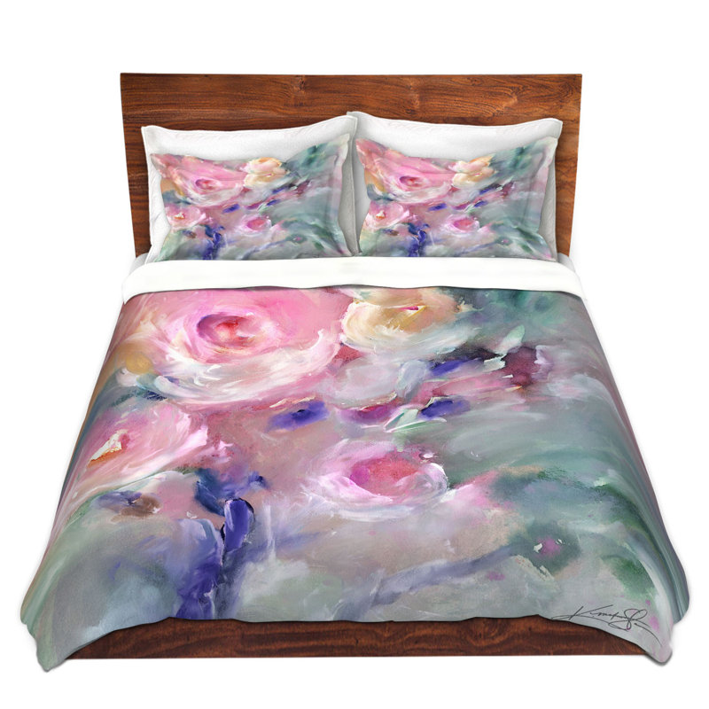 Ensemble de housse de couette en microfibre DiaNoche par Kathy Stanion - Soft Blooms 1