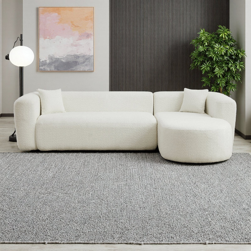 Canapé modulaire incurvé moderne de luxe moderne: canapé modulaire en L pour des espaces de vie confortables, Beige
