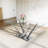 Glass Top Metal Base Dining Table With 4 Upholstered Dining Chairs,5 - Piece Pedestal Dining Set-616982851-616982850